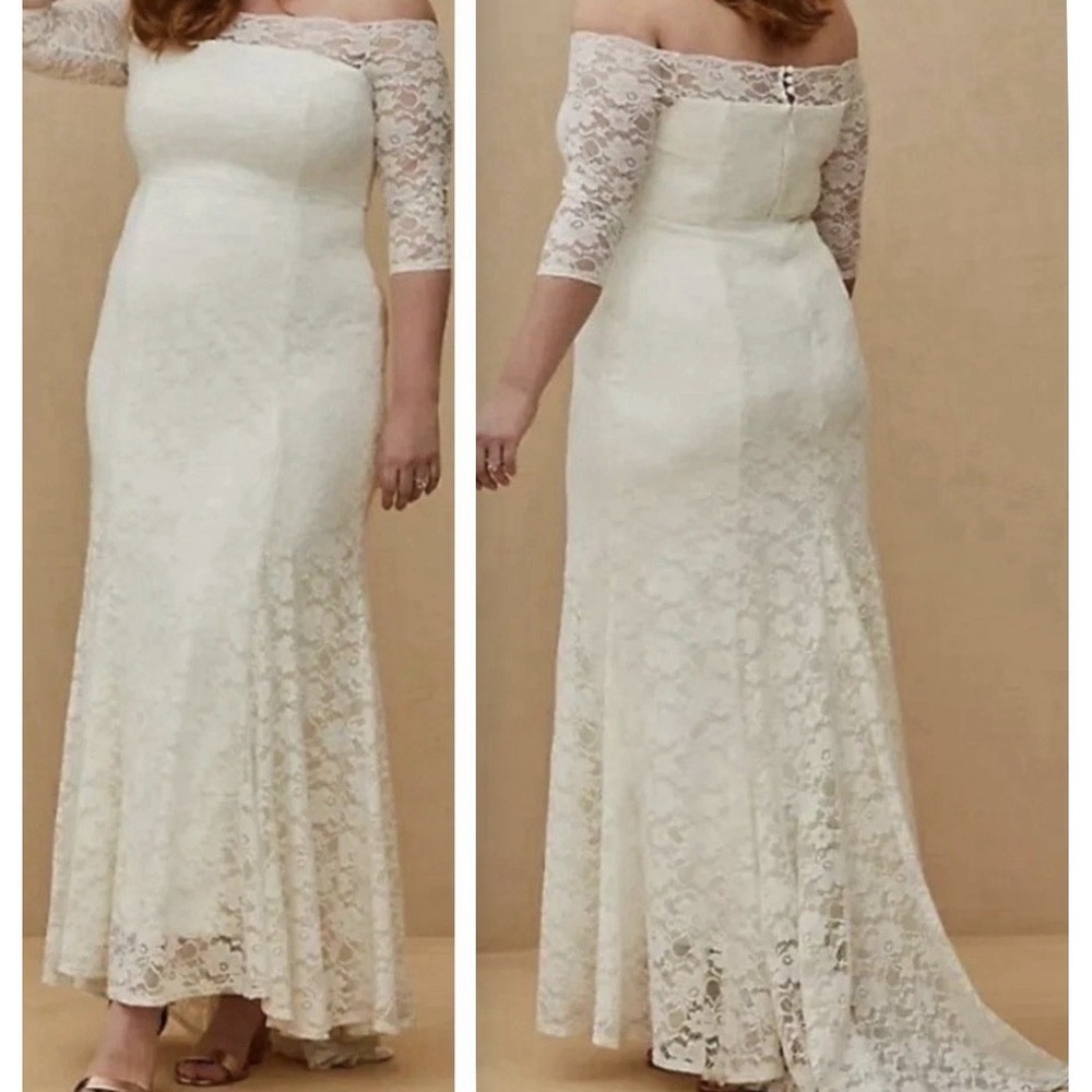 TORRID Ivory Lace Off The Shoulder‎ Wedding Dress Sz 18 NWOT